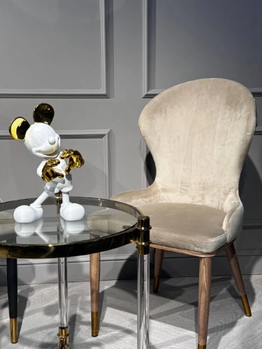 Стул обеденный Констанция TW-1163-1, бежевый/орех