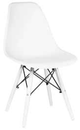 GH801/DC111 Стул пластиковый, БЕЛЫЙ, каркас бук белый