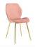 DC828 Стул мягкий, ПЫЛЬНО-РОЗОВЫЙ#G62-23 велюр, каркас металл золото КРУГЛЫЙ