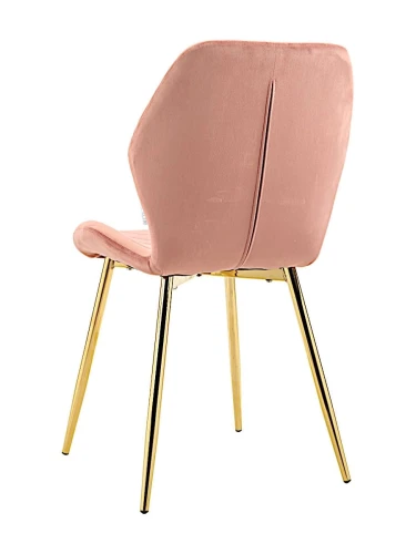 DC828 Стул мягкий, ПЫЛЬНО-РОЗОВЫЙ#G62-23 велюр, каркас металл золото КРУГЛЫЙ
