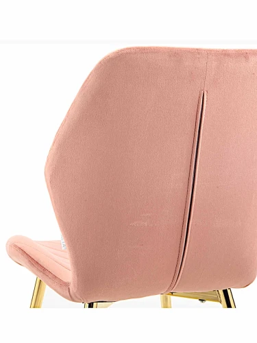 DC828 Стул мягкий, ПЫЛЬНО-РОЗОВЫЙ#G62-23 велюр, каркас металл золото КРУГЛЫЙ