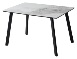 Стол ТИК ТАК 120 PANDORA LIGHT, керамика / Черный каркас М-City