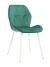 DC826 Стул мягкий, ИЗУМРУД#G62-18 велюр, каркас металл белый КРУГЛЫЙ