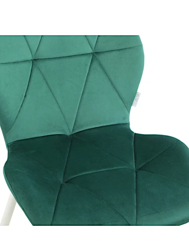 DC826 Стул мягкий, ИЗУМРУД#G62-18 велюр, каркас металл белый КРУГЛЫЙ