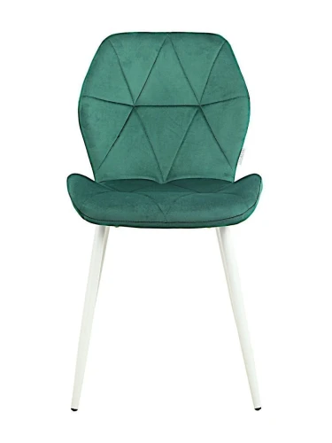 DC826 Стул мягкий, ИЗУМРУД#G62-18 велюр, каркас металл белый КРУГЛЫЙ