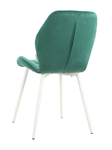 DC826 Стул мягкий, ИЗУМРУД#G62-18 велюр, каркас металл белый КРУГЛЫЙ