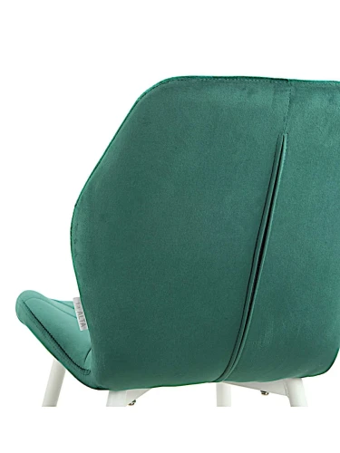 DC826 Стул мягкий, ИЗУМРУД#G62-18 велюр, каркас металл белый КРУГЛЫЙ