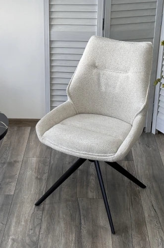 Стул OLAF 360 град. поворот. RAVEN22 Бежево-белый, ткань / Черный, ®DISAUR