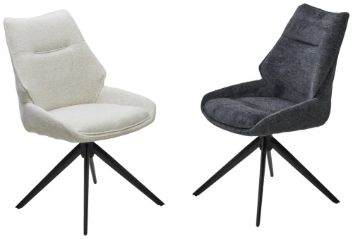 Стул OLAF 360 град. поворот. RAVEN22 Бежево-белый, ткань / Черный, ®DISAUR