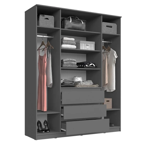 Шкаф четырехстворчатый Челси, Графит