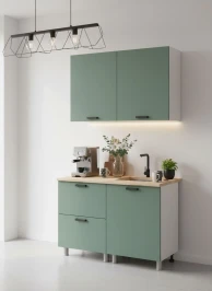 Готовая кухня МК Аленушка 1,2м с ящ. Орешник Матовая Мята,скоба черный,сонома (без столешницы)