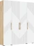 Шкаф четырехстворчатый Ирис, Браш Вайт, Дуб Крафт