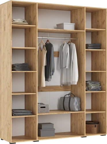 Шкаф четырехстворчатый Ирис, Браш Вайт, Дуб Крафт