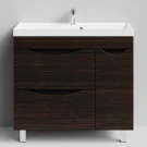 Тумба Лайт 90 напольный, Палисандр ПВХ 43101, 2 ящика, 1 дверь справа Vodok с раковиной в комплекте