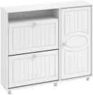 Тумба под обувь 2-х секционная с дверью Монако МН-24 белое дерево