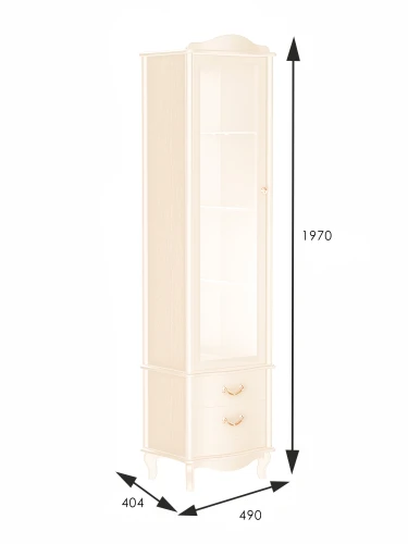 Шкаф-витрина Джульетта, дуб шампань Л