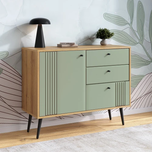 Комод Вега Саксония 105, серо-зеленый