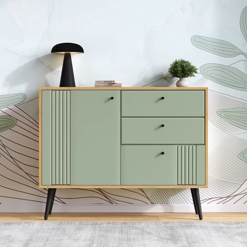 Комод Вега Саксония 105, серо-зеленый