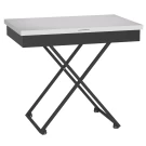 Стол универсальный трансформируемый АНДРЭ Loft ЛДСП белый/чёрный