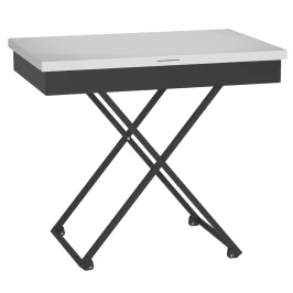 Стол универсальный трансформируемый АНДРЭ Loft ЛДСП белый/чёрный