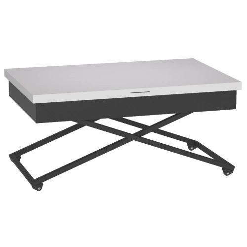 Стол универсальный трансформируемый АНДРЭ Loft ЛДСП белый/чёрный