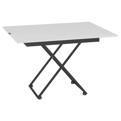 Стол универсальный трансформируемый АНДРЭ Loft ЛДСП белый/чёрный