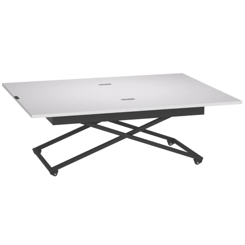 Стол универсальный трансформируемый АНДРЭ Loft ЛДСП белый/чёрный