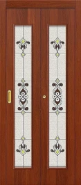 Межкомнатная складная дверь BRAVO 23Х Л-11 (ИталОрех) Худ.