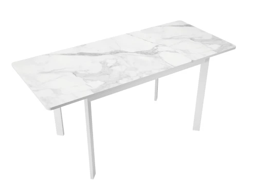 Стол DikLine LK110 Керамика Белый мрамор/подстолье белое/опоры белые