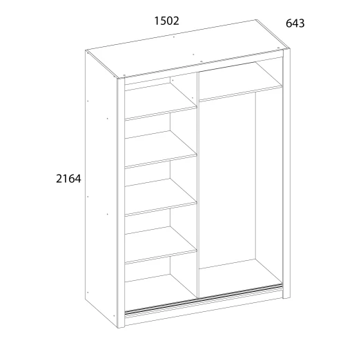 OSLO, Шкаф 150. Цвет СЕРЫЙ