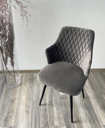 Стул HERMAN 360 град. ГРАФИТ #14, велюр / черный каркас М-City