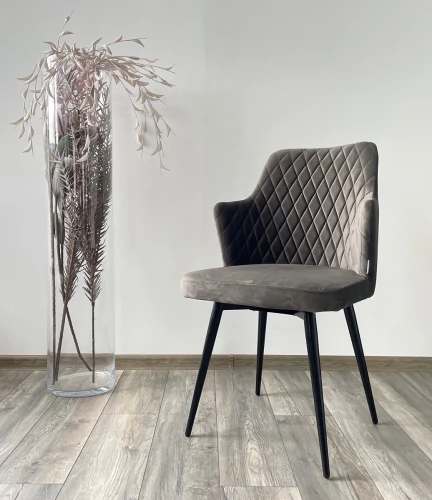 Стул HERMAN 360 град. ГРАФИТ #14, велюр / черный каркас М-City