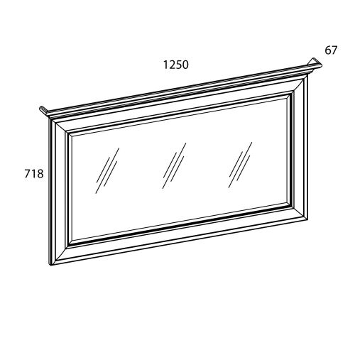 Зеркало 130, TIFFANY, цвет вудлайн кремовый