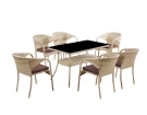 Комплект мебели из искусственного ротанг стол Рио и  6 кресел Греция Wood