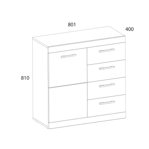 Тумба 1D4S, OSKAR , цвет дуб Санремо