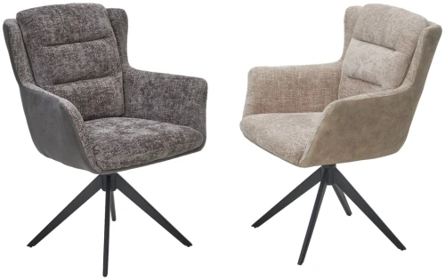 Стул GARLAND 360 град. поворот. HAGA-16 Серый, ткань/ GINO-457 Серый, ткань/ Черный, ®DISAUR