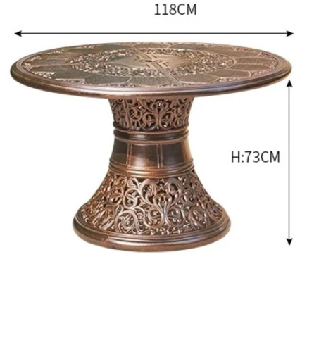 Обеденный комплект из литого алюминия стол Сандаловое дерево(118см) + 4 кресла Гуерлайн