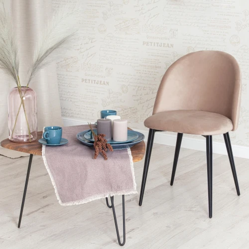 Стул MONRO (mod. 710) ткань/металл, бежевый barkhat 5/черный, 55х51х78 см, высота до сиденья 47 см (Комплект из 4 шт.)