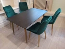Обеденный комплект стол ФАВОРИТ “FAVORITE” черный + 4 зеленых стула СЕДИЯ “SEDIA” Обеденный комплект стол ФАВОРИТ “FAVORITE” черный + 4 зеленых стула СЕДИЯ “SEDIA”