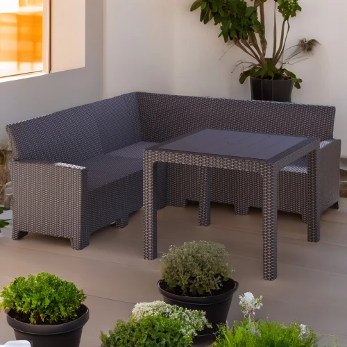 Комплект мебели под ротанг Калифорния “California“ с угловым диваном 240х188 см арт.80497 без подушек столом 95х95 см