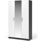 Шкаф «Чикаго» 3д (с зеркалом) MAX Антрацит/Белый
