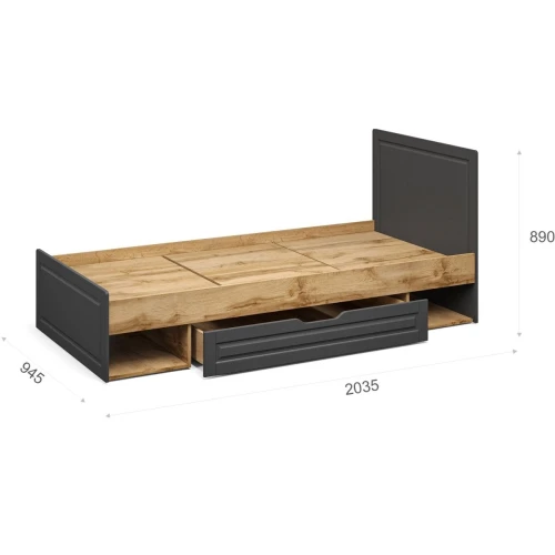 Кровать «Лацио Сканди» 90, Вотан/Сканди графит