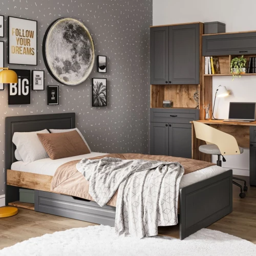 Кровать «Лацио Сканди» 90, Вотан/Сканди графит