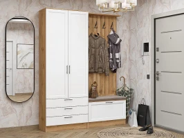 Готовая прихожая Стиль-03 White Silkwood Дуб Вотан