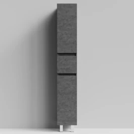 Пенал Бест 30 (2 двери, 1 ящик) напольный, Серый камень ПВХ 57806, правый