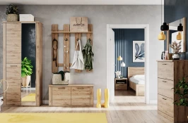 DOORSET, Тумба для обуви 3D. Цвет ДУБ НАВАРРА