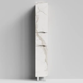 Пенал Лайт 30 напольный, Мрамор Белый натур милк ПВХ 2537, правый