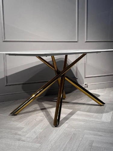 Стол обеденный Неаполь Голд TW1162-T-1,160x90x76 см, серо-золотая керамика/золото