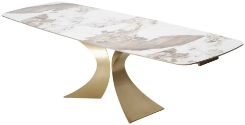 Стол MATIAS 180 GLOSS LUXURY PANDORA SOLID CERAMIC / шампань, ®DISAUR