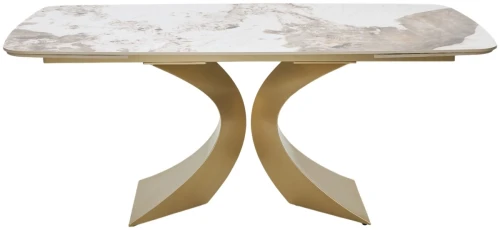 Стол MATIAS 180 GLOSS LUXURY PANDORA SOLID CERAMIC / шампань, ®DISAUR